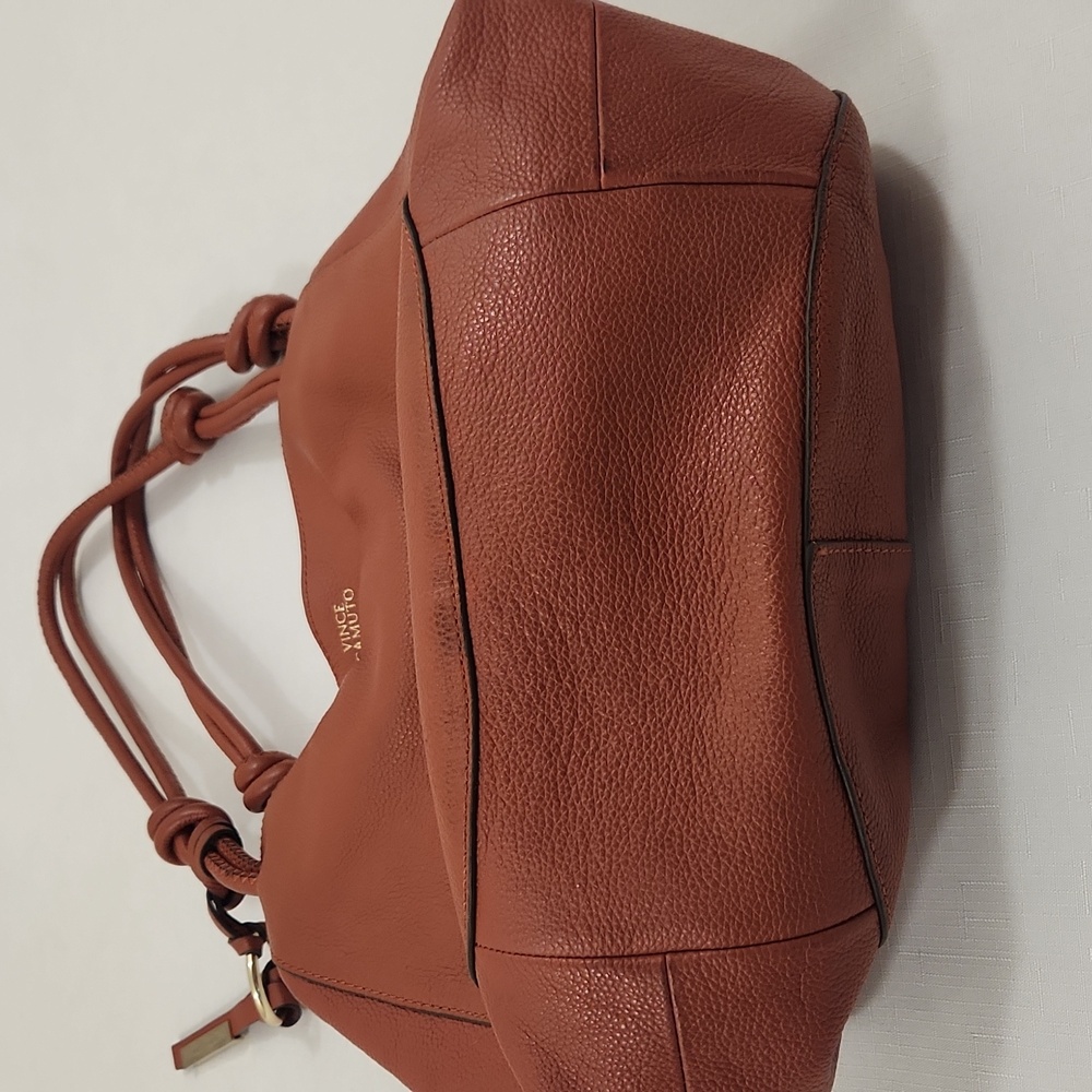 Vince Camuto Brown Orange Leather Hobo Bag. - Picture 7 of 11